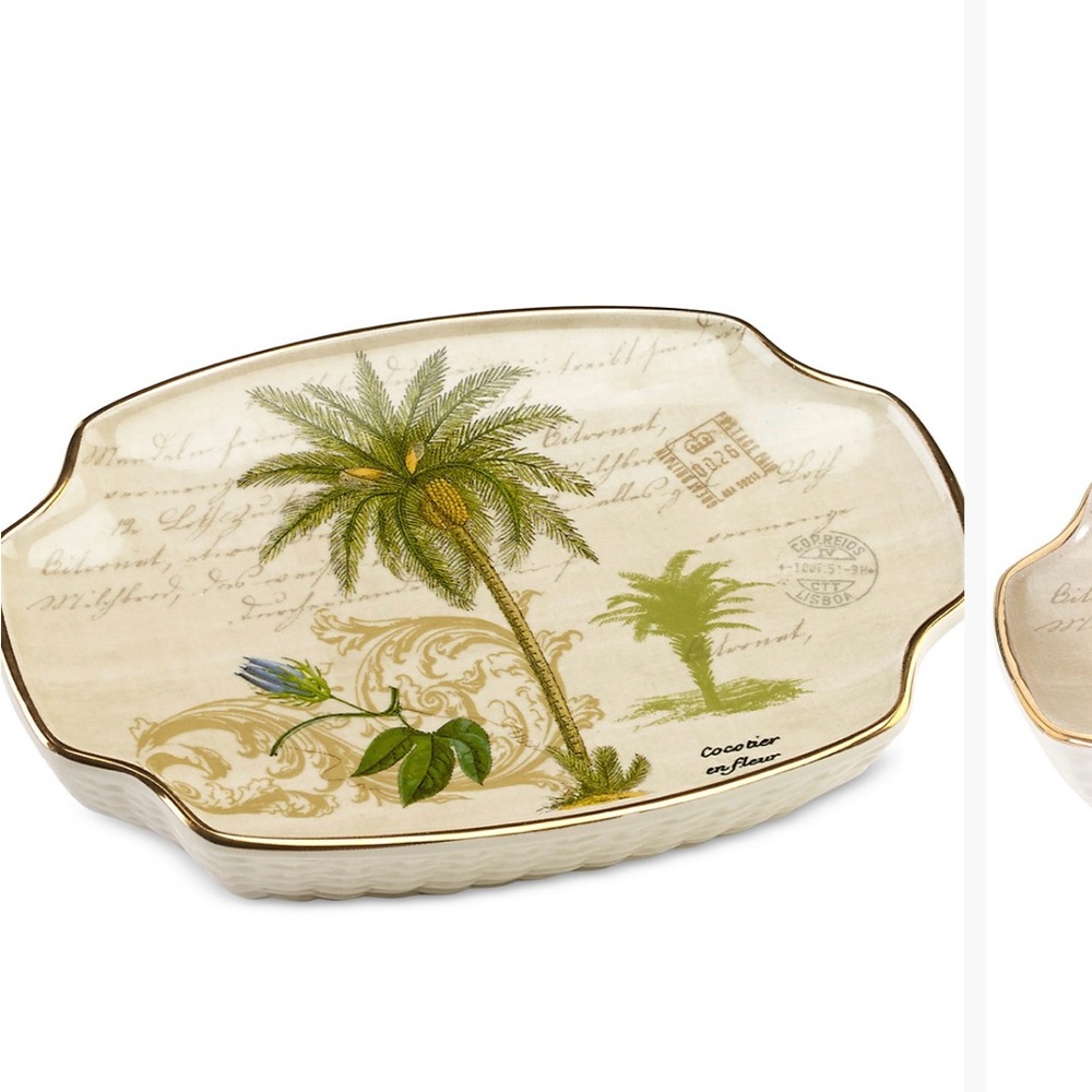 Avanti bath accessories Palm Tree Design Plate ORIGINAL 21$$ per one